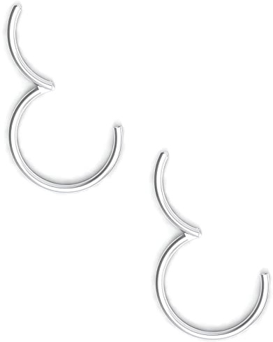 Body CAC 0,8mm/1,0mm/1,2mm/1,6mm Dicke Chirurgenstahl 316L Klappnasenringe Hoop, Septumringe Piercing Lip Helix Knorpel Rook Ohrringe, Durchmesser 5mm bis 12mm