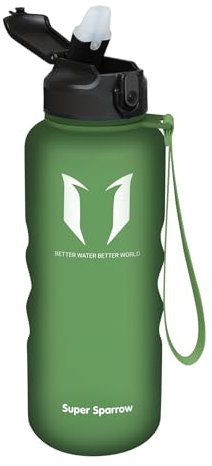 Super Sparrow Borraccia Sportiva & Bottiglia Bambini Senza Perdite - Borraccia Sportiva con Cannuccia - 1.5L Bottiglia Acqua Riutilizzabile di Grande Capacità - Senza BPA