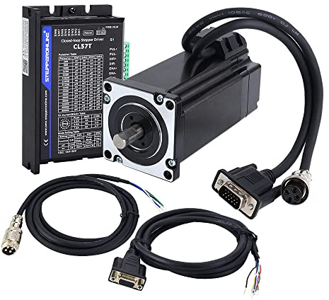 STEPPERONLINE 1 Achse Closed Loop Schrittmotor Kit 4,0 Nm 1000PPR Nema 24 Stepper Motor & Schrittmotor Treiber CL57T-V41 0-8,0A 24-48VDC für CNC Graviermaschine