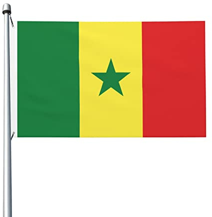 Drapeau du Sénégal 0,9 x 1,5 m Drapeau Polyester – Drapeaux décoratifs d'extérieur durables