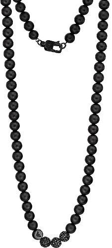 Emporio Armani Herren Perlenhalsband mit Karabinerverschluss