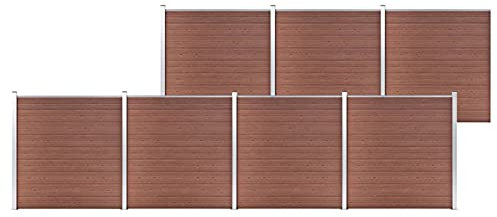 GuyAna Gartenzaun WPC 1218x186 cm Braun Steckzaun FüR Hunde Zaun Zum Stecken