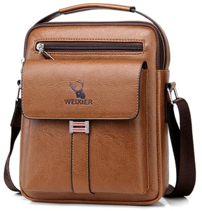 ANPTER Sacoche Homme Sacs Bandoulière Vintage Sacoche Bandouliere Cuir Petite Shoulder Bag Crossbody Business Cartable Besace Pochette Sacs à main