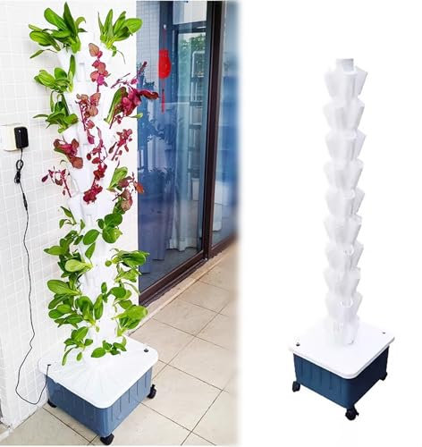 MTSYXYM Serra idroponica,Sistema di coltivazione indoor Torre di coltivazione verticale,kit per coltivazione idroponica in PVC,con Pompa idratante, Adattatore, vasi a Rete (Size : 10th floor)