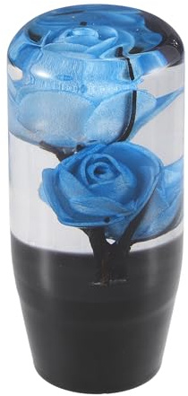 Motoforti Universal Rose Flower Car Gear Shift Knob Blue 10cm Acrylic | Manual automatic stick gear shifter knob, 1 Set