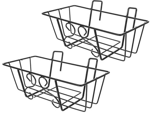 CAXUSD 2stücke Balkon Blumentopf Halter Hängende Pflanzkörbe Außenbereich Regalhalter Für Balkonpflanzgefäße Gartenarbeit Balkonkörbe Hängende Blumenhalterung