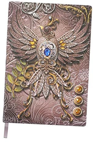 HONMEET A5 Retro Notizblock Geprägter Phoenix Einband Gebundener Reise Tagebuch Notizbuch Liniertes Papier Büro Schreibblock Geschenk