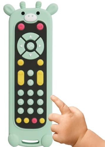 OKONKN Beißring Baby Beißring Baby ohne Bpa Silikon Babyzubehör für Jungen und Mädchen Babyspielzeug 4 Monate + (Olivgrün)