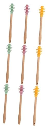 Amosfun 3 Sets 3pcs Silicone Honey Dippers Assorted Honey Stirrings Sticks for Syrup Stain-Free
