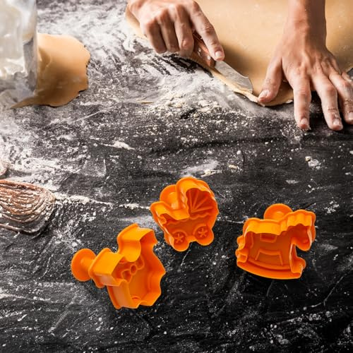 Set 3 Formine per Biscotti BABY SHOWER Gender Reveal Party, Stampi 3D in Plastica per Dolci, Pasta di Zucchero, Decorazioni per Torte, Ideali per Bambini e Feste, 3 Misure (SET 4)