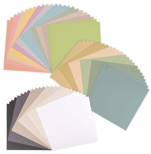 Florence Papier Cartonné 72 Feuilles de 30,5 x 30,5 cm en 24 Couleurs – Grand Lot de Papier Scrapbooking pour Loisirs Créatifs, Faire-Part de Mariage, Dessin et Découpes