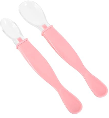 Vaguelly 2er-pack Babyutensilien Aus Silikon Löffelset Für Kleinkinder Babybesteck Ohne Griff Robust Und Leicht Zu Reinigen
