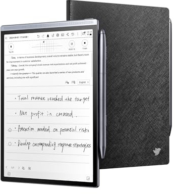 iflytek AINOTE Air 2 Bundle - Black Folio Case, 8.2-inch AI Note-Taking Tablet Writing Paper Tablets, Digital Notebook with Pen, Voice-to-Text Transcription, Multi-Languages Chatgpt Support