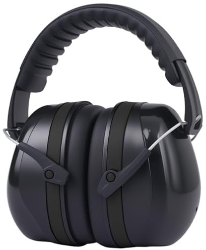 JITIFAZH Ear Defenders Adults with SNR 34dB, Lightweight Protection Earmuffs with Headband, Provide Hearing Protection For Shooting, Construction, Yard Work, Machinery Work Mowing (Black)