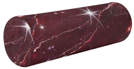 miaozhen Fake Glitter Marble Grain Red Cylinder Shaped Pillows Round Pillow for Neck almohada para columna