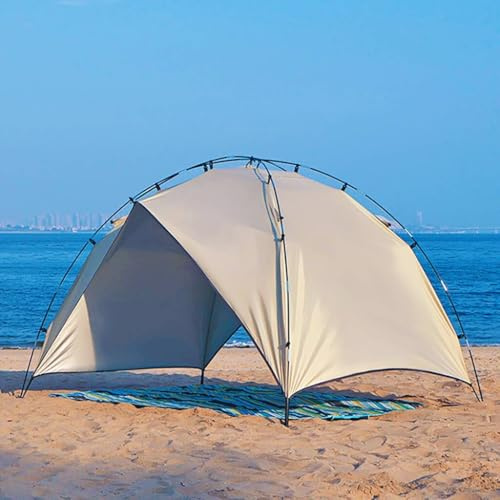 Tragbares 2-4 Personen Strandmuschel Familien-Strandzelt Sun Shade – Leicht & Schnell Aufzubauen, UPF 50+ UV-Schutz, Canopy für Garten, Park & Camping (Kaki)
