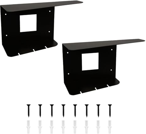 2 pièces Tablettes de Chevet Murales, 40×20 cm Table de Nuit Métallique à Deux Niveaux, avec Ouverture de 86×86 mm pour Interrupteur, Étagère Murale Organisateur pour Chambre, Salle (2 identiques)