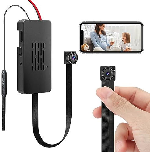 Virpilo Mini Telecamera WiFi, Videocamera e Registratore HD 1080P Wireless, Ricaricabile, Obiettivo Grandangolare da 2.4 GHz, Visualizzazione in Tempo Reale, Registrazione Video Continua 24 ore su 24
