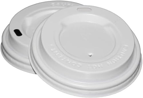 Inoverse Lot de 100 couvercles pour gobelets à café, diamètre : 80 mm, en plastique, anti-fuite, pour gobelets en carton, blancs, à emporter
