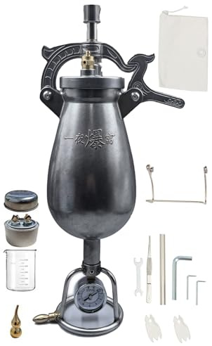 Popcorn Cannon, Chinese Puffed Rice Maker, Hand Popcorn Maker Machine Small Stovetop Popcorn Popper Home and commercial(1000ml)