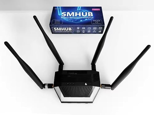LINEOPS SMHUB Pro - Hub Domótico Multiprotocolo Zigbee 3.0, Thread, WiFi 6 y Bluetooth a Ethernet y USB, funciona con Zigbee2MQTT, Home Assistant, Matter & HomeKit (SMHUB Pro)