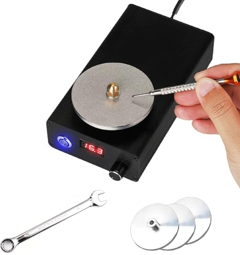 Afilador y Pulidor de Buriles, Herramienta de Afilado para Grabado de Velocidad Variable con 3 Discos de Desbaste de Diamante, Rotación Hacia Adelante y Atrás, Velocidad Ajustable 0-3000 RPM