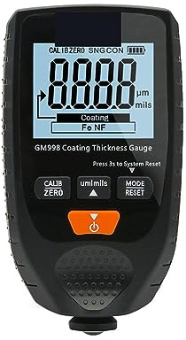 GM998 Spessimetro for pellicole retroilluminate Tester for vernici for auto for rivestimenti portatile for,Alta precisione(Noir)