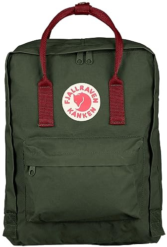 Fjallraven Unisex Backpack Kanken, Forest Green/Ox Red, 38 x 27 x 13 cm, 16 L