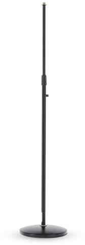 GEWA 900580 Mikrofonständer MS-10B - Rundsockel aus Guss - Schalldämpfende Gummieinlage - Höhe 87-155 cm