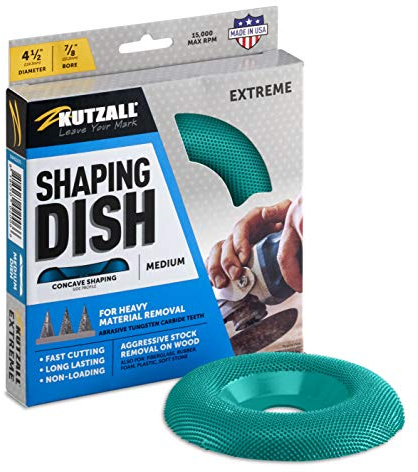 Kutzall Disco Perfilador Extremo - Mediano, 4-1⁄2 (114,3mm) Dia. X 7⁄8 (22,2mm) Diámetro - Accesorio para Trabajos en Madera para DeWalt, Bosch, Milwaukee. Carburo de Tungsteno Abrasivo, DW412X70