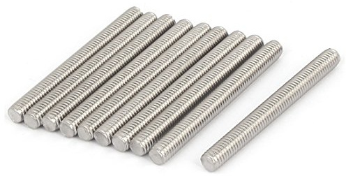 sourcing map 10 Stück Gewindestangen M6x60mm Edelstahl 304 Gewindestift | Metrischem Vollgewinde Bar Gewindestäbe, für Befestigung CNC-Werkzeugmaschinen 3D-Drucker Industrie Geräte