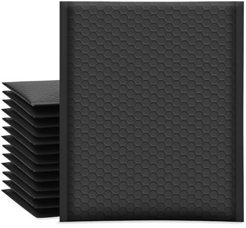 UCGOU 8.5x12 Inch Black Poly Bubble Mailers Padded Envelopes Self Seal Mailing Envelopes Pack of 25