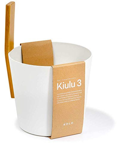 KOLO Sauna Kübel 3 + Kelle weiss + 2x Bürste/Saunaset/Saunaeimer