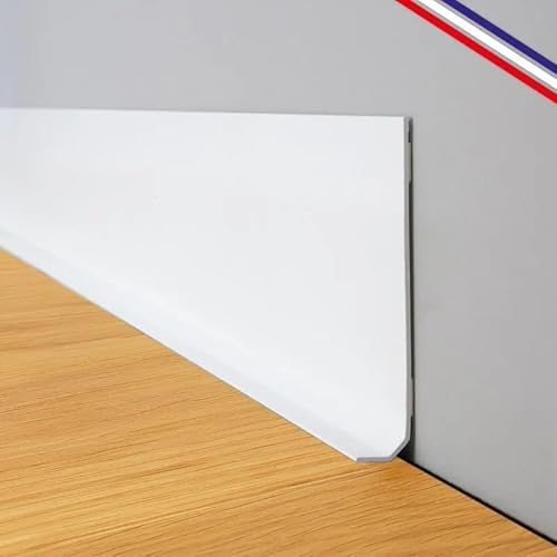 99 Déco - 10 Plinthes Murales PVC Adhésives Blanches 100 x 8 cm - 1 Mètre Chacune (10 Mètres au Total) - Pose Facile sans Colle ni Perçage - Résistantes à l'Humidité - Made in France