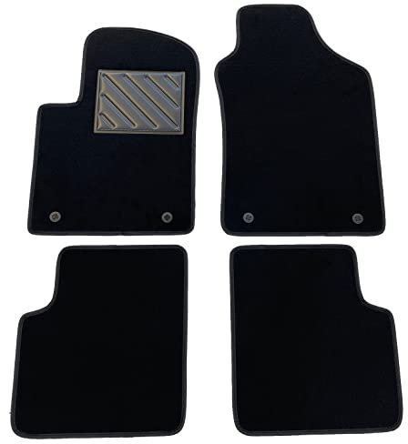 Fußmatten für FIAT 500 / 500C / 500S ab 2007> Passgenaue Automatten, rutschfest, verstärkte Gummi, Ankerknöpfe, Schwarz