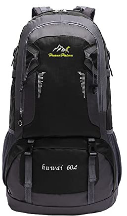 Rojeam 60L Trekkingrucksack Herren Damen Wasserdichter Wanderrucksack Reiserucksack Rucksack Für Reisen Wandern Outdoor, Schwarz