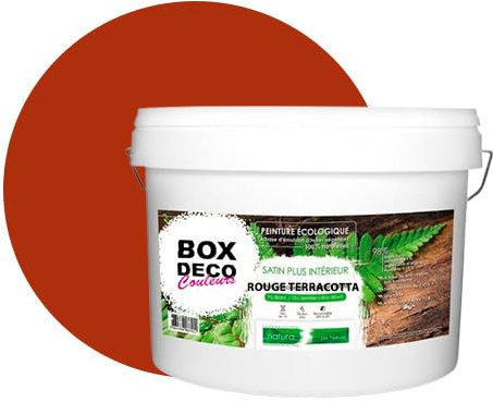 Peinture naturelle écologique aspect Satin NATURA - Tassili - Murale intérieur - 43 couleurs - 10 L - 140 m² … (Rouge Terracotta)