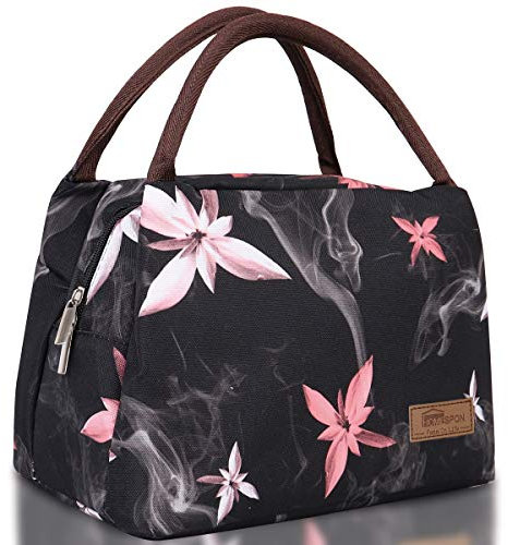 HOMESPON Bolsa isotérmica portátil para almuerzo, bolsa de almuerzo impermeable con hoja de aluminio aislada, bolso plegable para mujer, niño en la escuela y la oficina