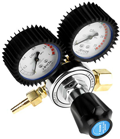 Yosoo Health Gear G5/8 Gasflaschendruckregler Präziser CO2 Regler mit Messgerät für Gasschweißanlagen Robuster Druckregler sichere Anwendung in Industrie, Labor Hobby, 1 Stück