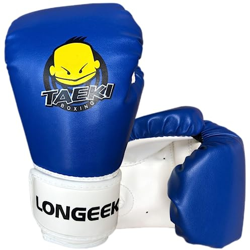 Longeek 4oz Boxningshandskar för barn Junior Fighting Träning Sparring Boxningssäck MMA 3-15 år Pojkar Flickor Röd