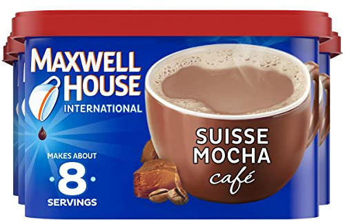 Maxwell House International Suisse Mocha Café-Style Instant Coffee Beverage Mix, 4 ct. Pack, 7.2 oz. Canisters