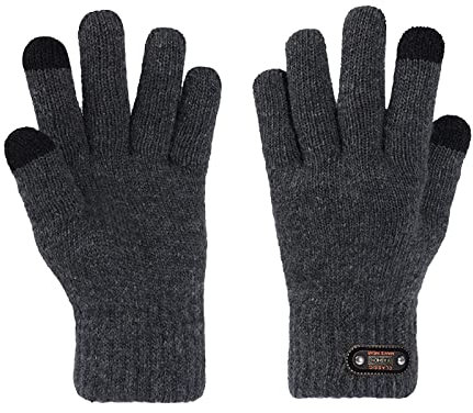 HANXIULIN Fingerhandschuhe Damen und Dunkelgrau Pulswärmer für Winter Warmhalten Geschenk Lammfell Winterhandschuhe Warm Plüschhandschuhe Kaschmir Lederhandschuhe