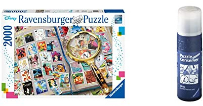 Ravensburger- Puzzle 2000 pièces Mes Timbres préférés Disney Adulte, 16706 & Colle à Puzzle 200 ML - Adultes - Accessoire pour Puzzles 2D - à partir de 12 Ans - 17954