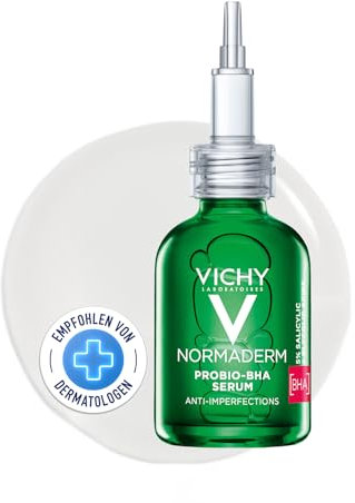 VICHY Probio-BHA Anti-Unreinheiten feuchtigkeitsspendendes Serum, Gegen Unreinheiten, Akne, Pickelmale und Mitesser, Hautbildverbesserung, Frisches und regeneriertes Hautgefühl, Normaderm, 30 ml