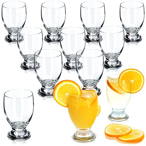 KADAX Verres à Eau à Pied, Verres Élégants et Raffinés pour Savourer Limonade, Jus, Thé Glacé et Eau Infusée aux Fruits (250 ml, Lot de 12)