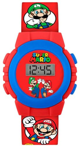 Mario Montre à Quartz numérique pour garçon avec Bracelet en Plastique GSM4234, Rouge