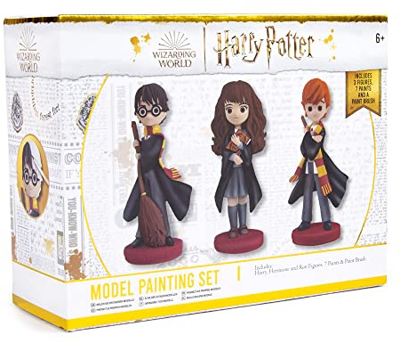 Harry Potter abeec Set di Pittura per Modelli - Dipingi i Tuoi Propri Set per Regali Bambini - 3 x Figure, 7 x Colori per Poster e 1 x Pennello Extra Fine Regali per Bambini