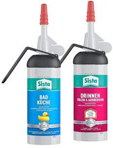 SISTA DRAUSSEN Füllen & Ausbessern, transparenter Dichtstoff (1x 100ml), Spender und SISTA DRINNEN Füllen & Ausbessern, weißer Fugen Dichtstoff (1x 100ml), Spender
