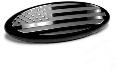 HIBEYO 1 unidad Emblema universal para auto con bandera americana, emblema para la rejilla delantera y trasera, emblema para la puerta trasera. Compatible con Ford Oval Boot. Tamaño: 14.5 cm. Color