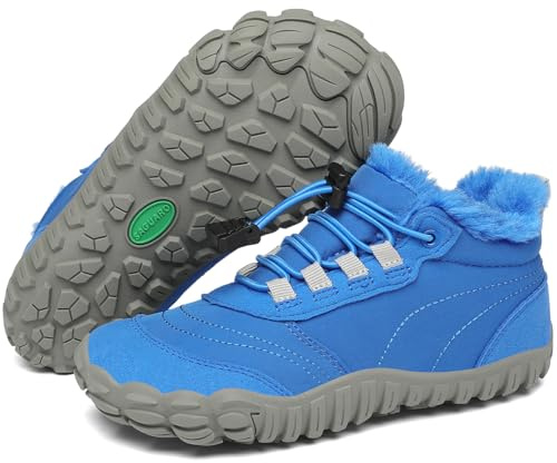 SAGUARO Barefoot Scarpe Invernali Bambini Leggeri e Antiscivolo con Foderato Caldo - Will Ⅰ, 25-36